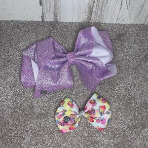 Jojo Siwa Purple Glitter Bow and Colorful Patterned Bow Set